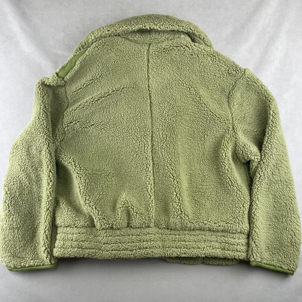 Free People Joplin Jacket Wmns S Pistachio Faux Shearling Sherpa Teddy Luxe Coat - Picture 4 of 8